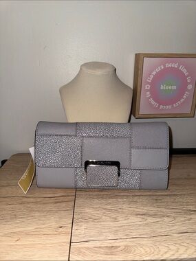 NWT Michael Kors Cynthia Large Patchwork Clutch